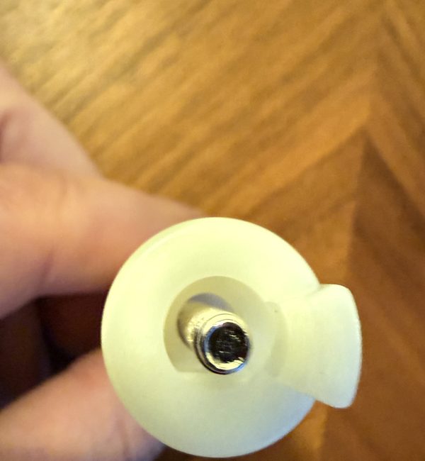 End view of the replacement for Delta RP12631 stem extender with the screw head inside